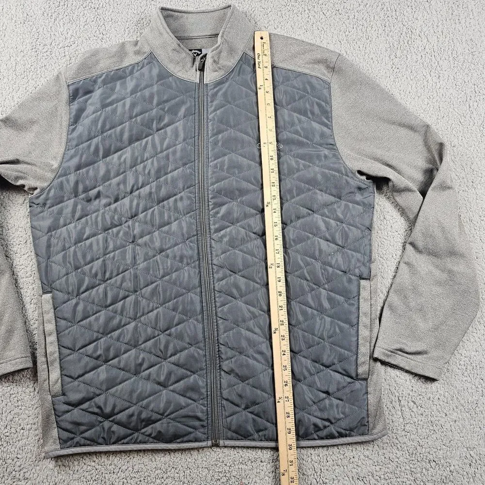 Callaway Puffer Jacket Mens XXL 2XL Gray Quilted TradewindsFull Zip Golf Casual